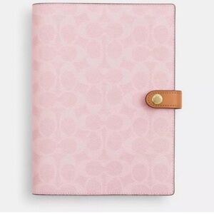 Coach Pink Leather Spiral Notebook Portfolio